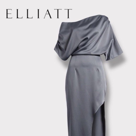Elliatt Andrea Gown Charcoal Gray Maxi Dress Nordstrom NWT Size Small - Picture 3 of 15